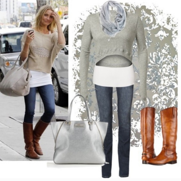 FRYE Lindsay Plate Crisscross Distressed Tall Pull-On Riding Boots EUC - Picture 9 of 13